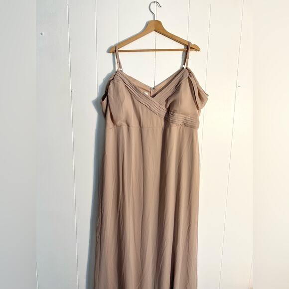 Birdy Grey devin convertible dress in taupe chiffon plus size wedding bridesmaid - Picture 5 of 10